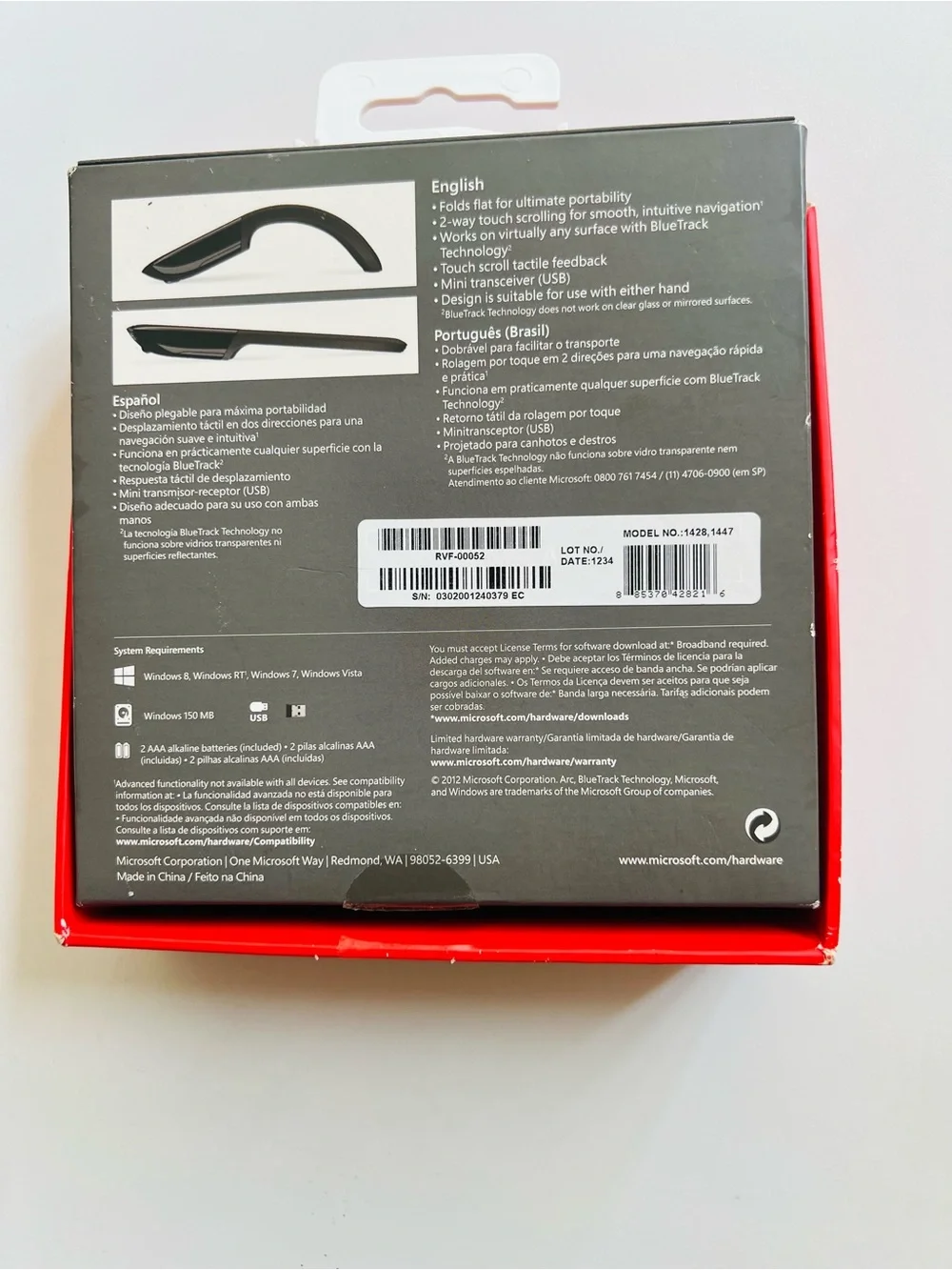 Microsoft Arc Touch Mouse - Black New Open the Box